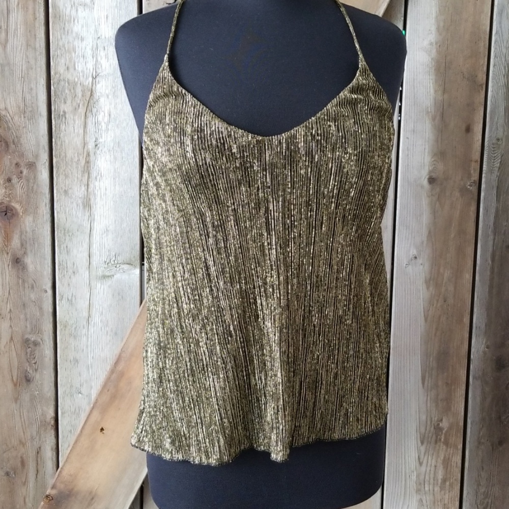Gold topshop flowy racerback tank